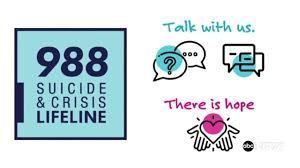 988 Suicide & Crisis Lifeline graphic